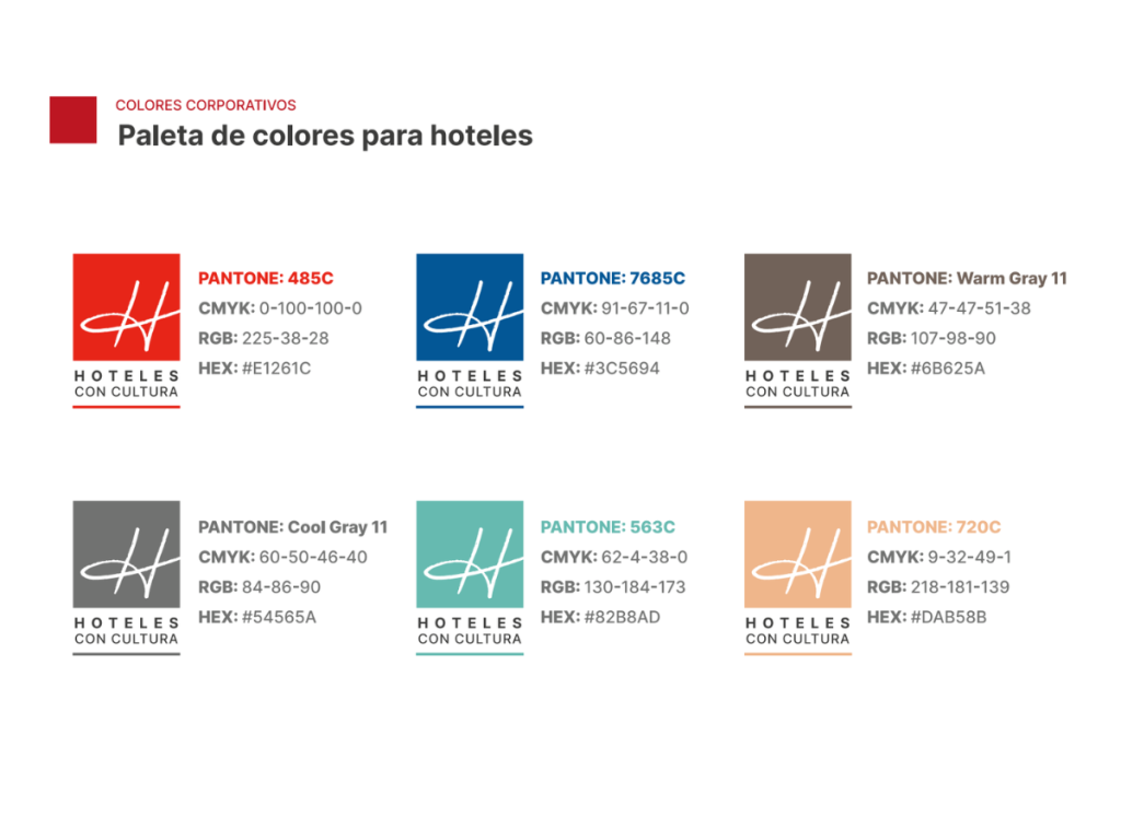 Hoteles con Cultura - paleta de colores